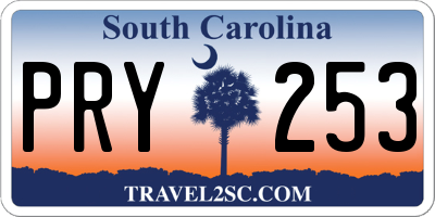 SC license plate PRY253