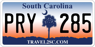 SC license plate PRY285