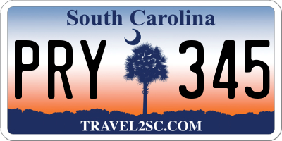 SC license plate PRY345