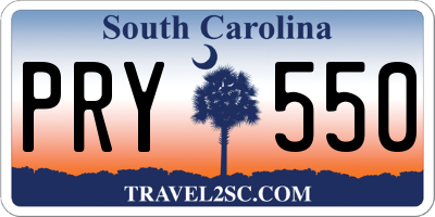 SC license plate PRY550