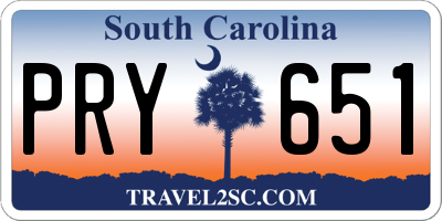 SC license plate PRY651