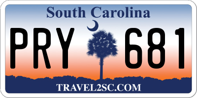 SC license plate PRY681