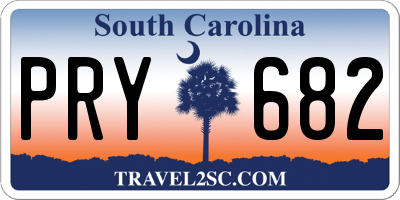 SC license plate PRY682