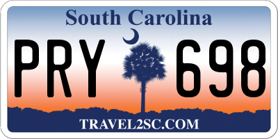 SC license plate PRY698