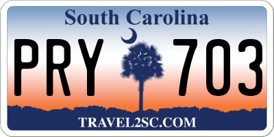 SC license plate PRY703