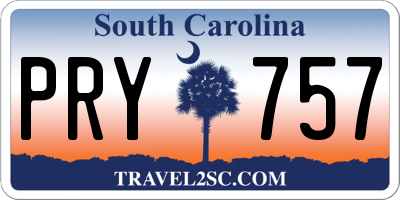 SC license plate PRY757