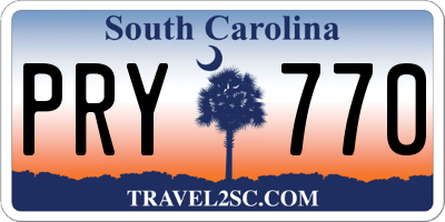 SC license plate PRY770
