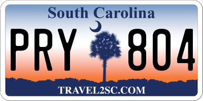 SC license plate PRY804