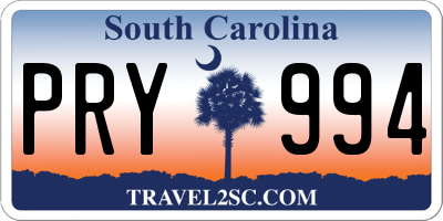 SC license plate PRY994