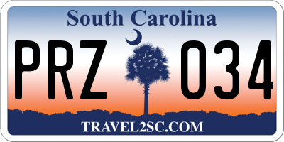 SC license plate PRZ034