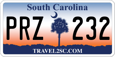 SC license plate PRZ232