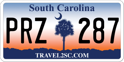 SC license plate PRZ287