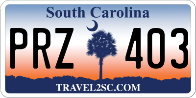 SC license plate PRZ403