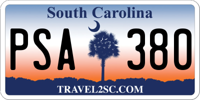 SC license plate PSA380