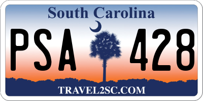 SC license plate PSA428