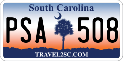 SC license plate PSA508