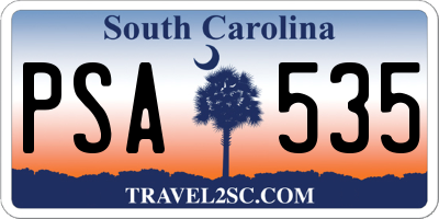 SC license plate PSA535