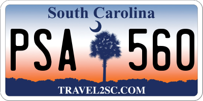 SC license plate PSA560