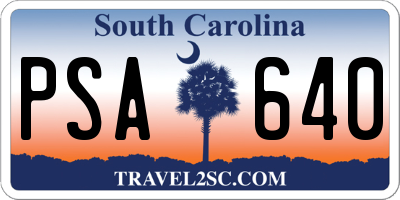 SC license plate PSA640