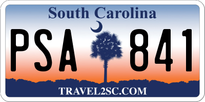 SC license plate PSA841