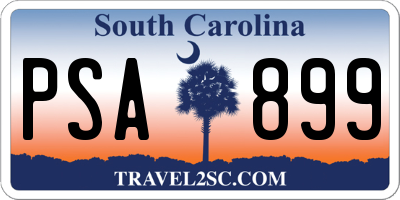 SC license plate PSA899