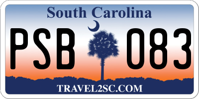 SC license plate PSB083