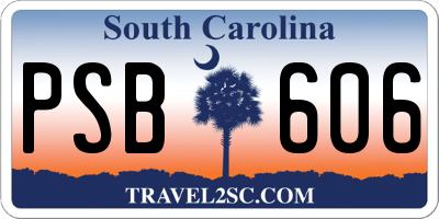SC license plate PSB606