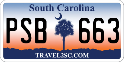 SC license plate PSB663