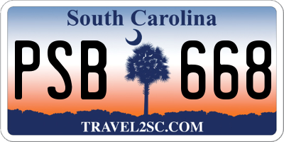 SC license plate PSB668