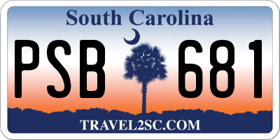 SC license plate PSB681