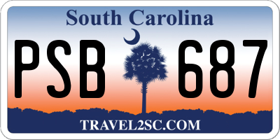 SC license plate PSB687