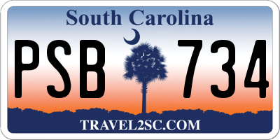 SC license plate PSB734