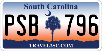 SC license plate PSB796