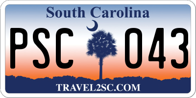 SC license plate PSC043