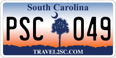 SC license plate PSC049