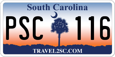 SC license plate PSC116
