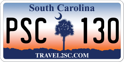 SC license plate PSC130