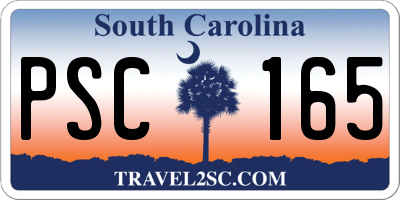 SC license plate PSC165