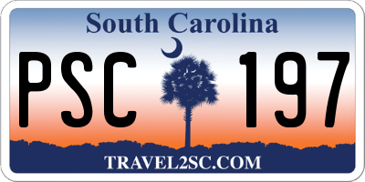 SC license plate PSC197