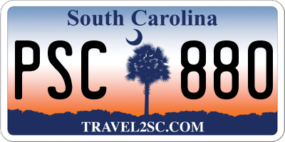 SC license plate PSC880