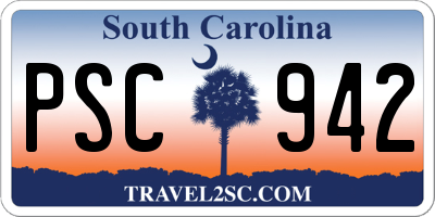 SC license plate PSC942