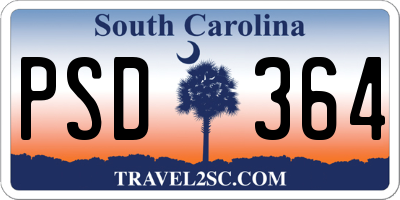 SC license plate PSD364