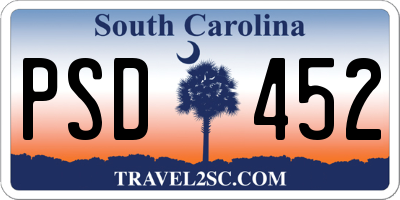 SC license plate PSD452
