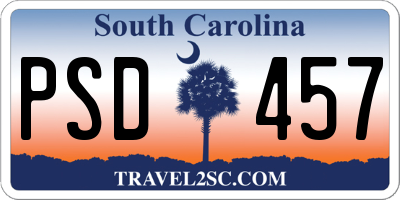 SC license plate PSD457
