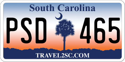 SC license plate PSD465
