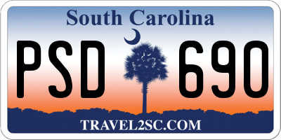 SC license plate PSD690