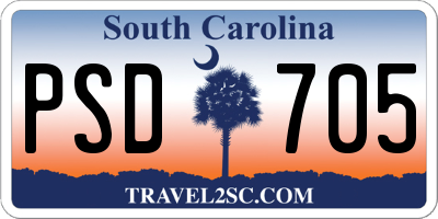 SC license plate PSD705