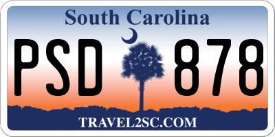 SC license plate PSD878