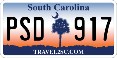 SC license plate PSD917