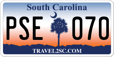 SC license plate PSE070